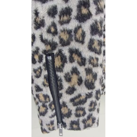 Cupcakes and Cashmere Wool blend Animal Print Margaux Moto Jacket  Size M - Picture 6 of 14